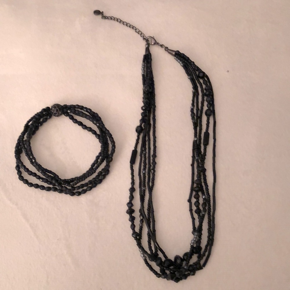 Mixed bead necklace. 16” with 2” extender and bracelet